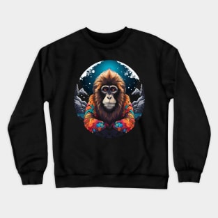 Snow Monkey Earth Day Crewneck Sweatshirt